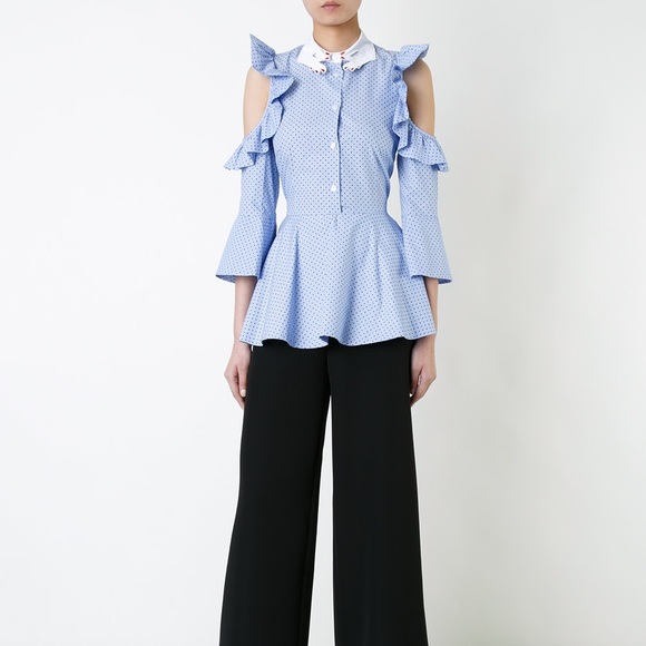 VIVETTA Tops - Vivetta classic hand collar peplum long sleeves shirt Italy